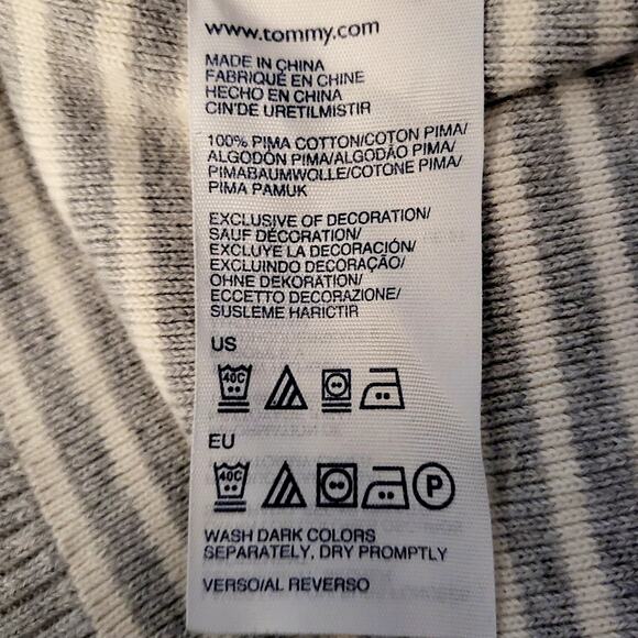 Tommy Hilfiger 100% Pima Cotton Blue & Gray Horizontal Striped Sweater Size XL - Picture 5 of 5